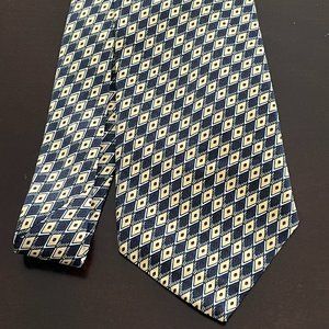 ROBERT TALBOTT Best of Class Silk Necktie Designer Geometric Black/Gold NWOT